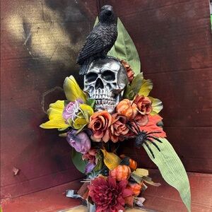 Halloween Skull Floral Arrangement